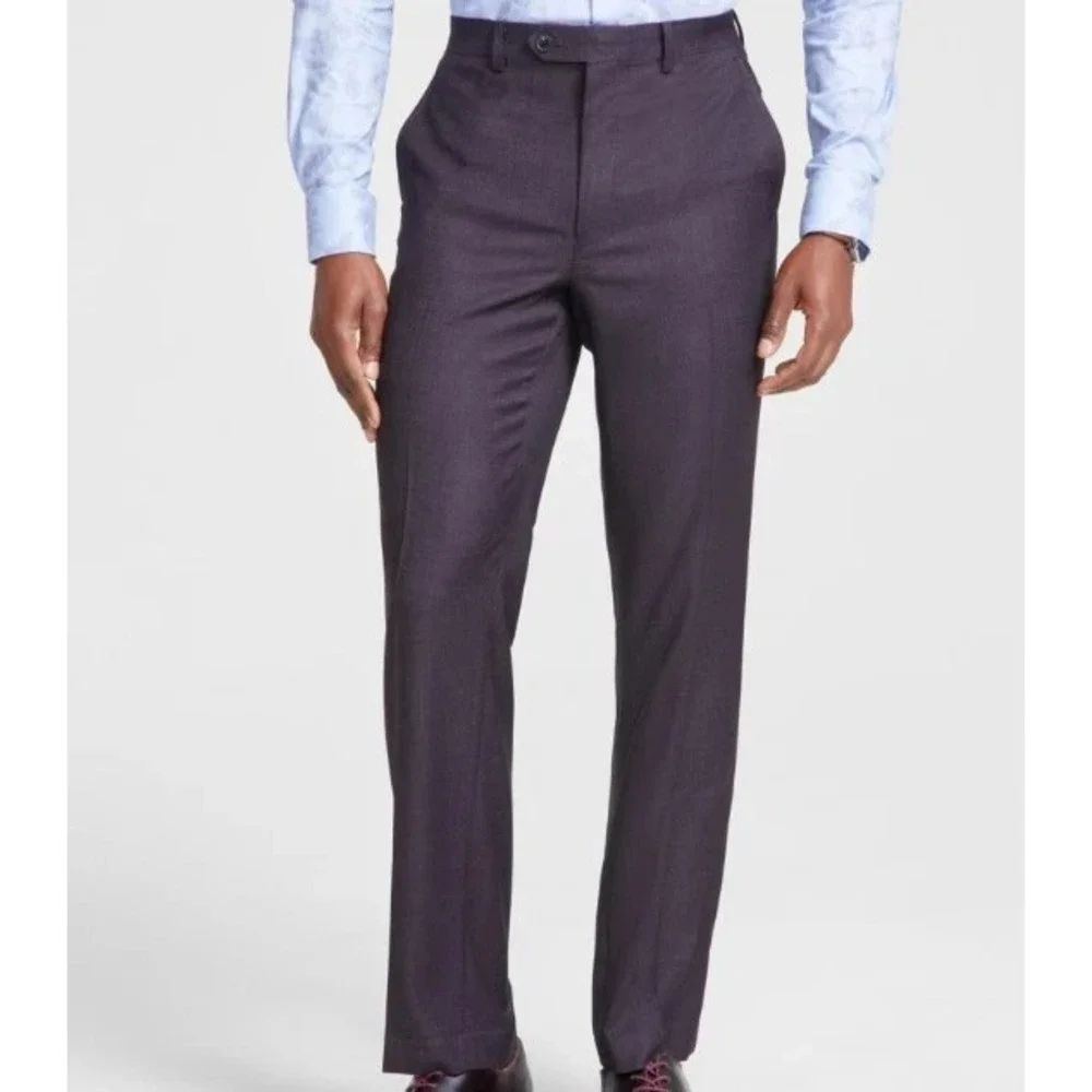 Tallia Mens Classic-Fit Suit Pants‎ 44Wx30L Wine E101478